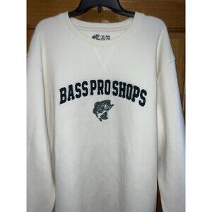 Bass Pro Shops Sweatshirt Crewneck White Embroidered Green XL